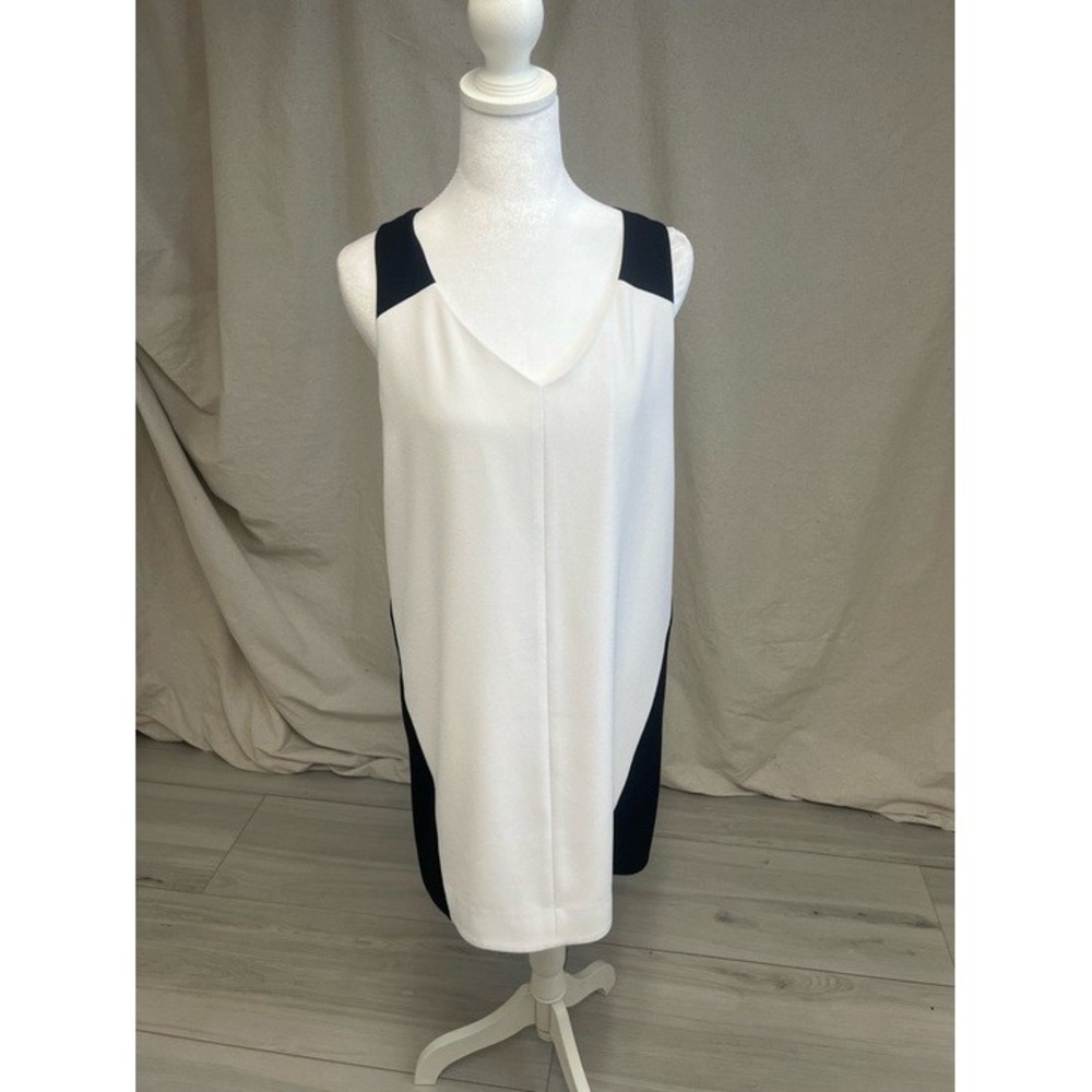 Banana Republic Colorblock Racerback Shift Dress Sz 10P Grey Black Minimalist